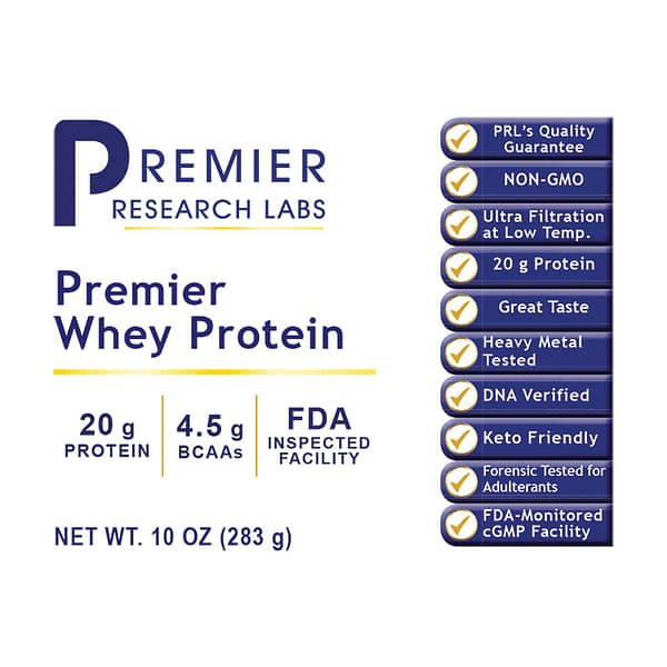 Premier Whey Protein 10oz Label