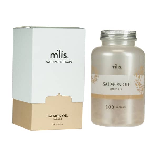 m'lis SALMON OIL Box and Bottle