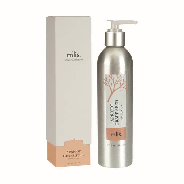 M'lis Apricot Grape Seed Exfoliator Box with Bottle