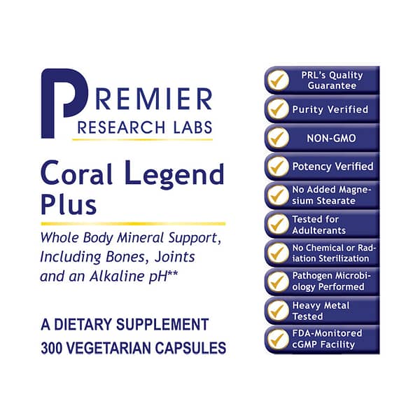 Premier Coral Legend Plus Capsules Label