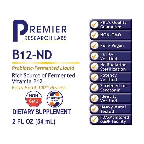 Premier B12-ND 2oz Label
