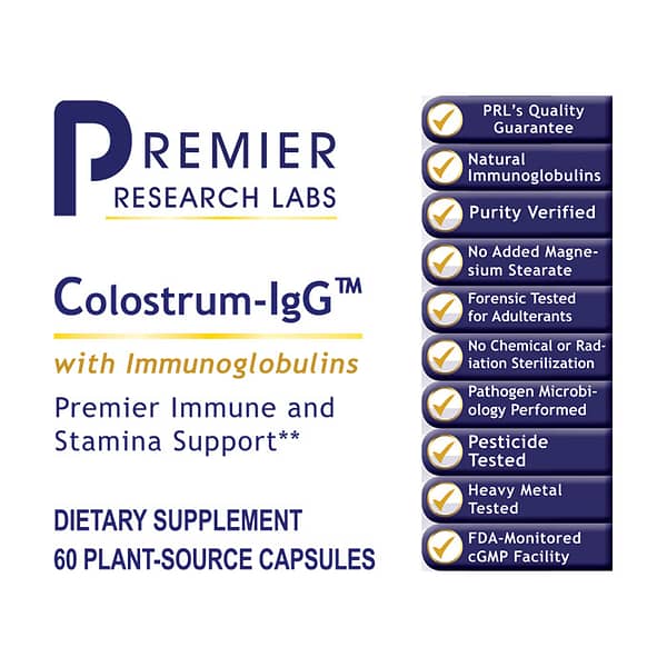 Premier Colostrum-IgG™ Caps Label