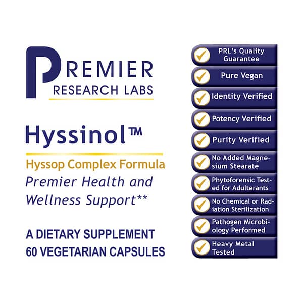 Premier Hyssinol 60caps Label