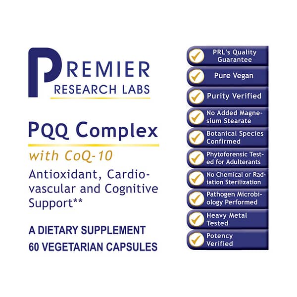 PQQ Complex with CoQ10 60caps Label