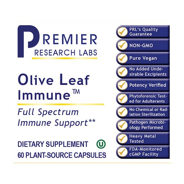 Olive Leaf Immune 60caps Label