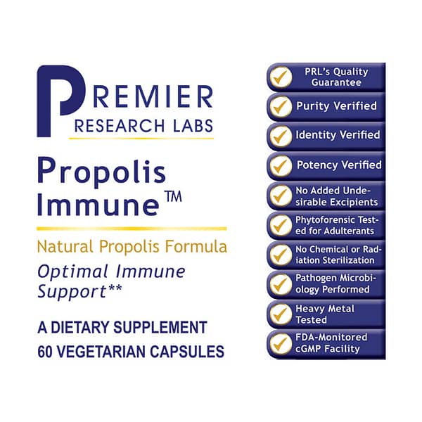 Premier Propolis Immune 60 caps Label