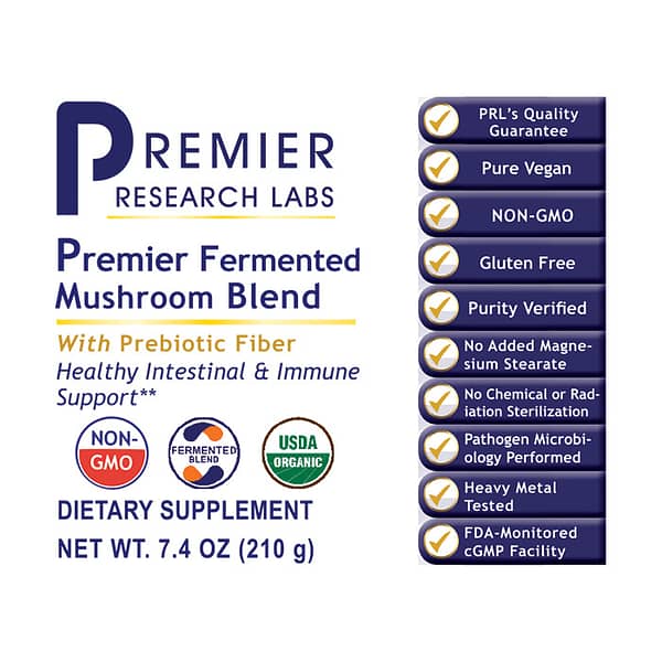 Premier Fermented Mushroom Blend Label