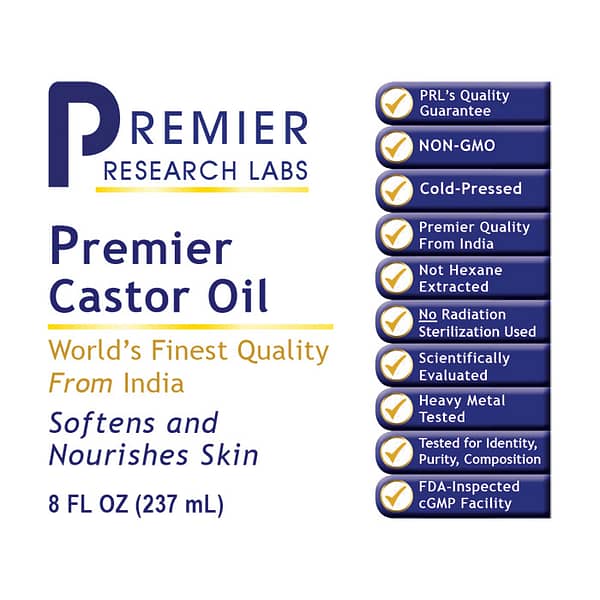 Premier Castor Oil 8oz Label