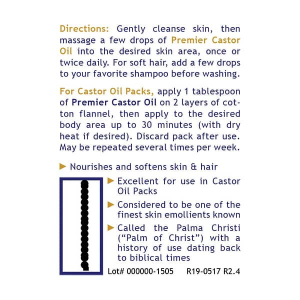 Premier Castor Oil 8oz Usage